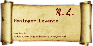 Maninger Levente névjegykártya