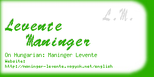 levente maninger business card